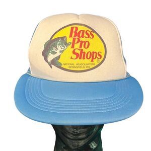 Bass Pro Shops Hat Men’s One Size Adjustable SnapBack Trucker Cap Vintage Blue